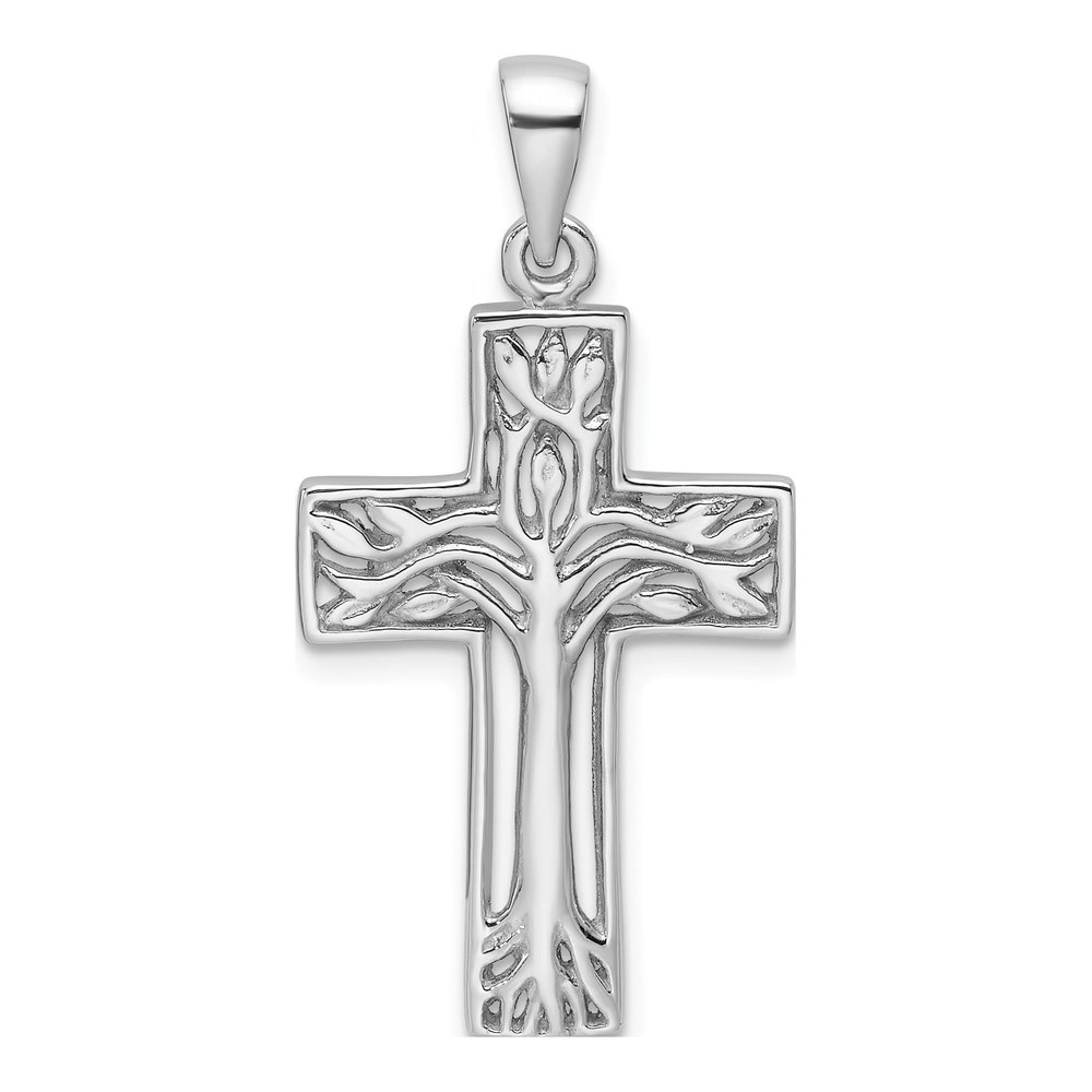 Sterling Silver Cross with Tree Pendant