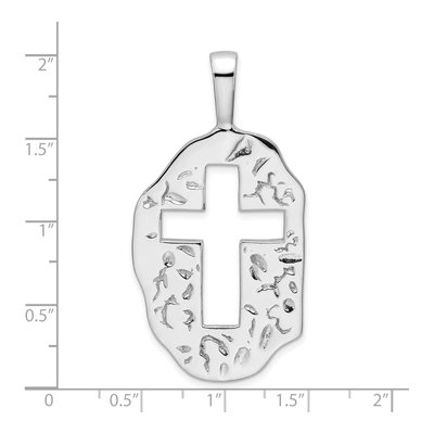 Sterling Silver Cut-Out Cross Reversible Pendant – view 5
