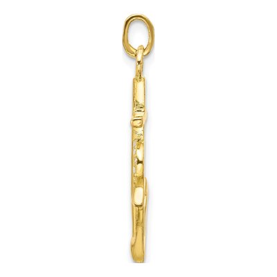 Gold-Plated Sterling Silver CZ Cross Heart Anchor Pendant – view 3
