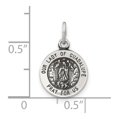 Sterling Silver Antiqued of Guadalupe Medal Pendant – view 4