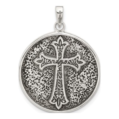 Sterling Silver Sacred Heart Reversible Medal Pendant – view 4