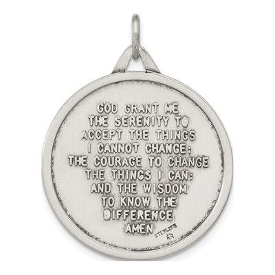 Sterling Silver Praying Hands Serenity Prayer Pendant – view 3