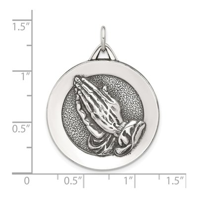 Sterling Silver Praying Hands Serenity Prayer Pendant – view 4