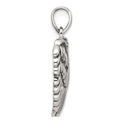 Sterling Silver CZ Angel Wing Heart Pendant – view 3