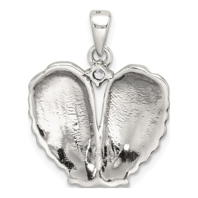 Sterling Silver CZ Angel Wing Heart Pendant – view 4