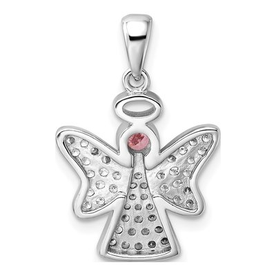 Sterling Silver CZ Angel Pendant – view 4
