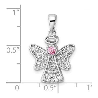 Sterling Silver CZ Angel Pendant – view 5