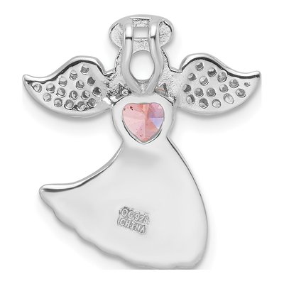 Sterling Silver CZ Angel Slide Pendant – view 4