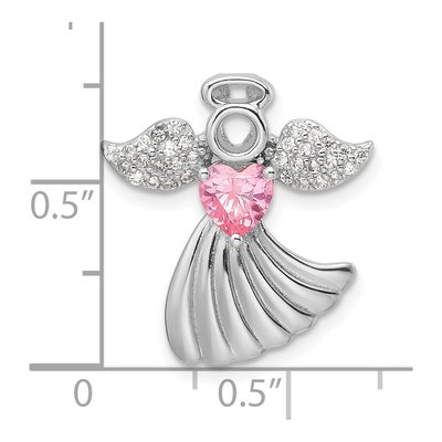 Sterling Silver CZ Angel Slide Pendant – view 5
