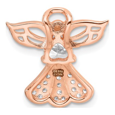 Rose Gold-Plated Sterling Silver CZ Angel Slide Pendant – view 4