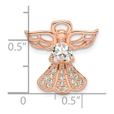 Rose Gold-Plated Sterling Silver CZ Angel Slide Pendant – view 5