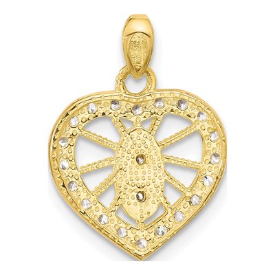 Gold-Plated Sterling Silver CZ Our of Guadalupe Heart Pendant – view 4