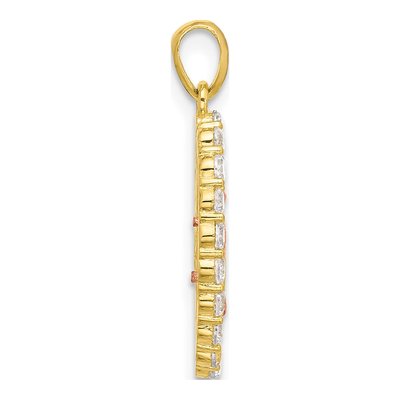 Gold-Plated Sterling Silver CZ Our of Guadalupe Oval Pendant – view 3