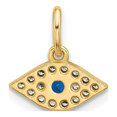 Gold-Plated Sterling Silver CZ Evil Eye Pendant – view 4