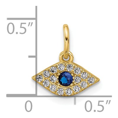 Gold-Plated Sterling Silver CZ Evil Eye Pendant – view 5