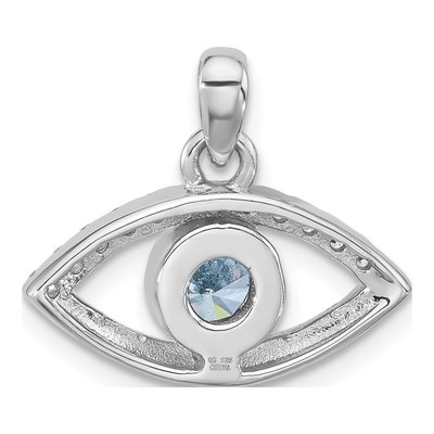 Sterling Silver CZ Evil Eye Pendant – view 4