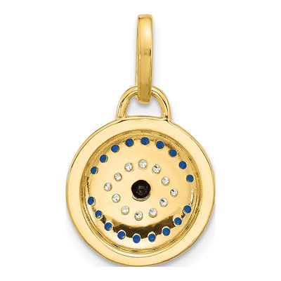 Gold-Plated Sterling Silver CZ Nano Crystal Evil Eye Pendant – view 4