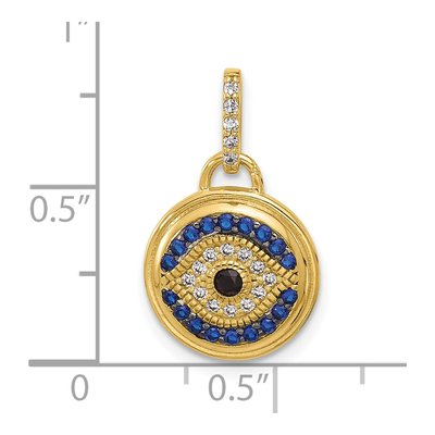Gold-Plated Sterling Silver CZ Nano Crystal Evil Eye Pendant – view 5