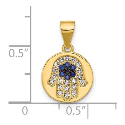 Gold-Plated Sterling Silver CZ Hamsa Pendant – view 5