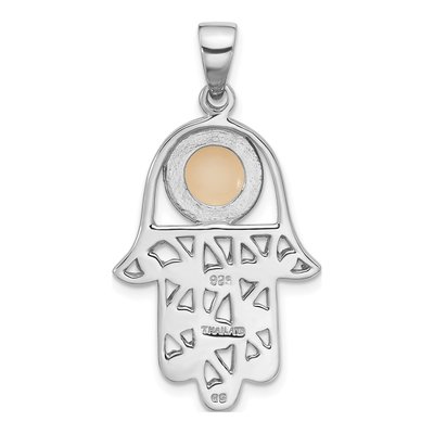 Sterling Silver Mother of Pearl Hamsa Pendant – view 3