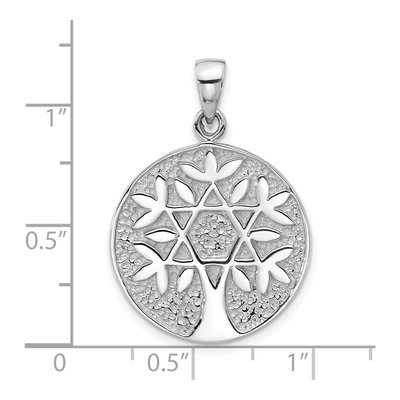 Sterling Silver Star of David Tree Pendant – view 5