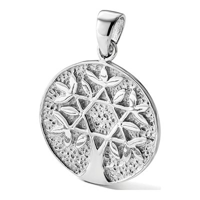 Sterling Silver Star of David Tree Pendant – view 6