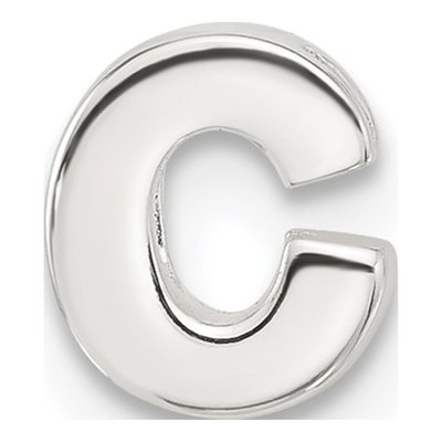 Sterling Silver Letter C Slide Pendant