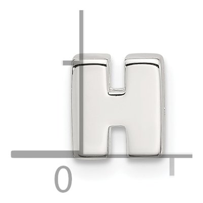 Sterling Silver Letter H Charm – view 5