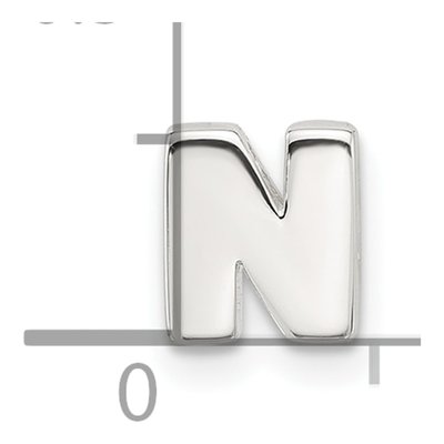 Sterling Silver Letter N Charm – view 5