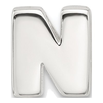Sterling Silver Letter N Charm