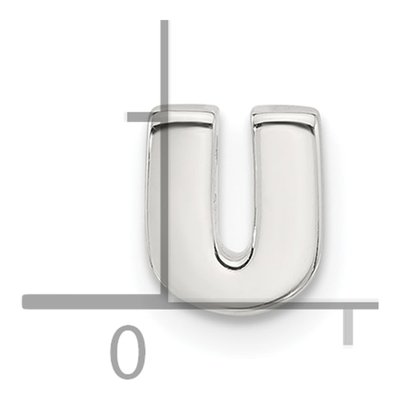 Sterling Silver Letter U Charm – view 5
