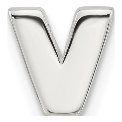Sterling Silver Letter V Charm – view 4