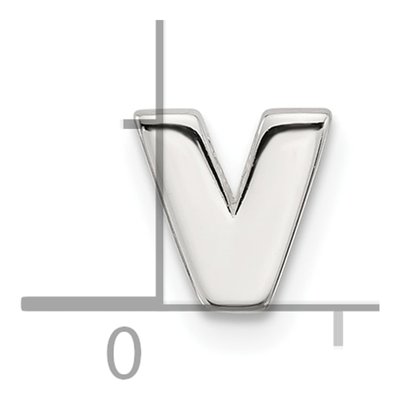 Sterling Silver Letter V Charm – view 5