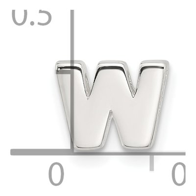 Sterling Silver Letter W Charm – view 5