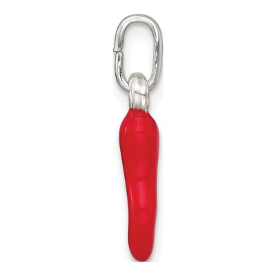 Sterling Silver Red Enamel Horn Pendant – view 3