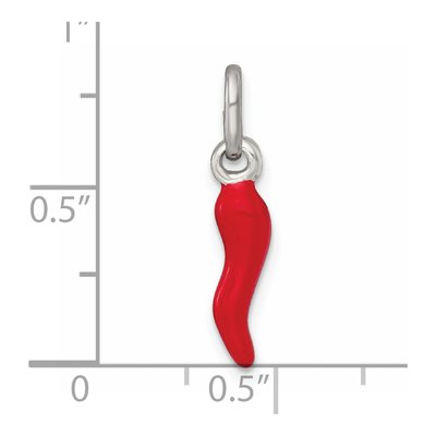 Sterling Silver Red Enamel Horn Pendant – view 5