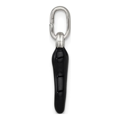 Sterling Silver Black Enamel Horn Pendant – view 3