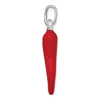 Sterling Silver Red Enamel Horn Pendant – view 3