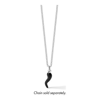 Sterling Silver Black Enamel Horn Pendant – view 6