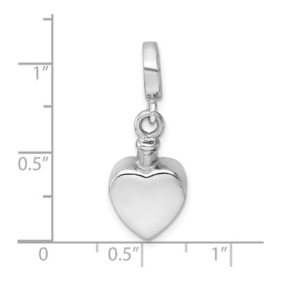 Sterling Silver Heart Ash Holder Pendant – view 6