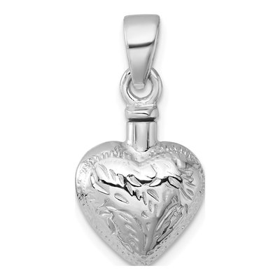 Sterling Silver Heart Ash Holder Memorial Pendant