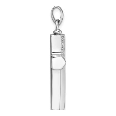 Sterling Silver CZ Latin Cross Ash Holder Pendant – view 3
