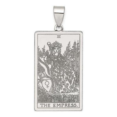 Sterling Silver Empress Tarot Card Pendant