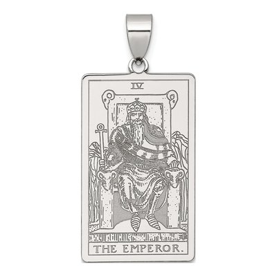 Sterling Silver Emperor Tarot Card Pendant
