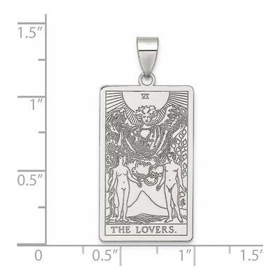 Sterling Silver Lovers Tarot Card Pendant – view 5