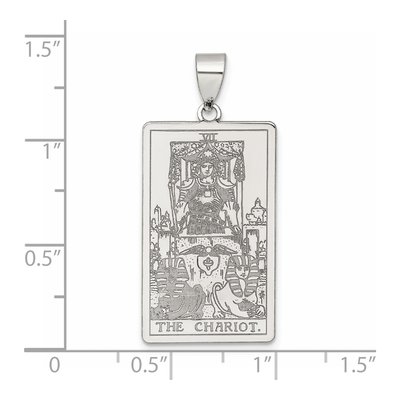 Sterling Silver Chariot Tarot Card Pendant – view 5