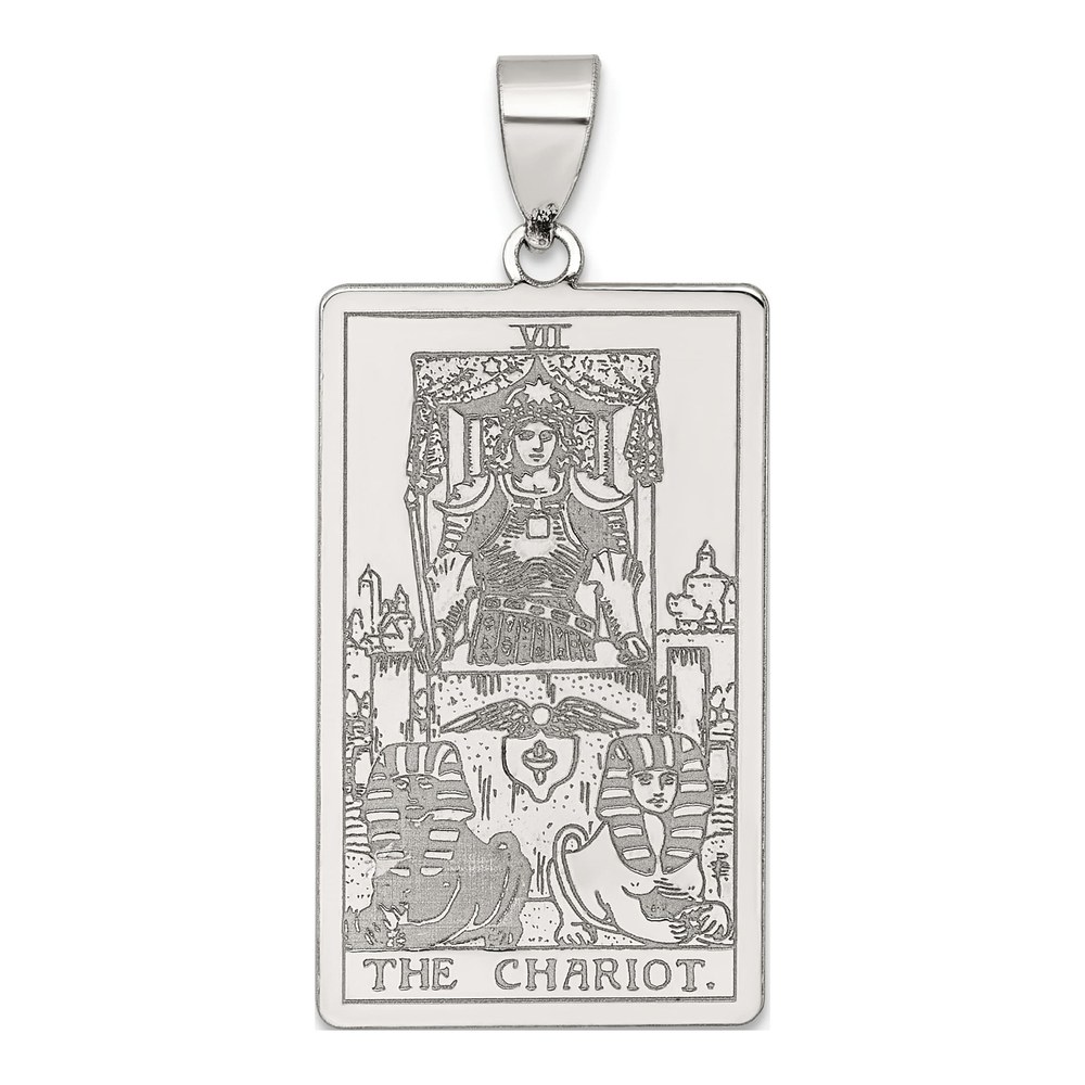 Sterling Silver The Chariot Tarot Card Pendant