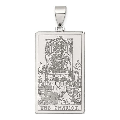 Sterling Silver Chariot Tarot Card Pendant