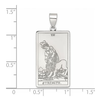 Sterling Silver Strength Tarot Card Pendant – view 5