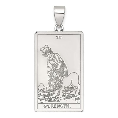 Sterling Silver Strength Tarot Card Pendant